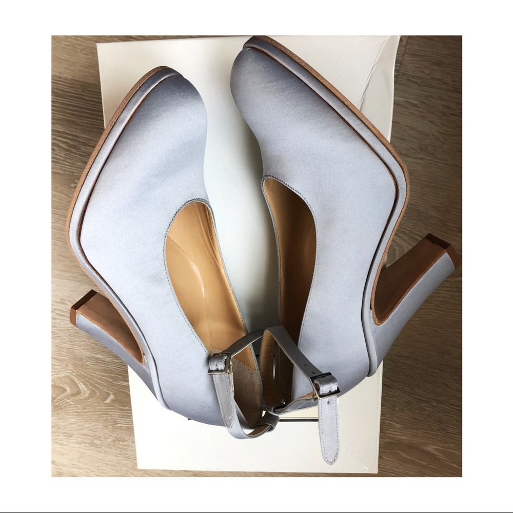 Dries Van Noten NWT satin ankle strap heels